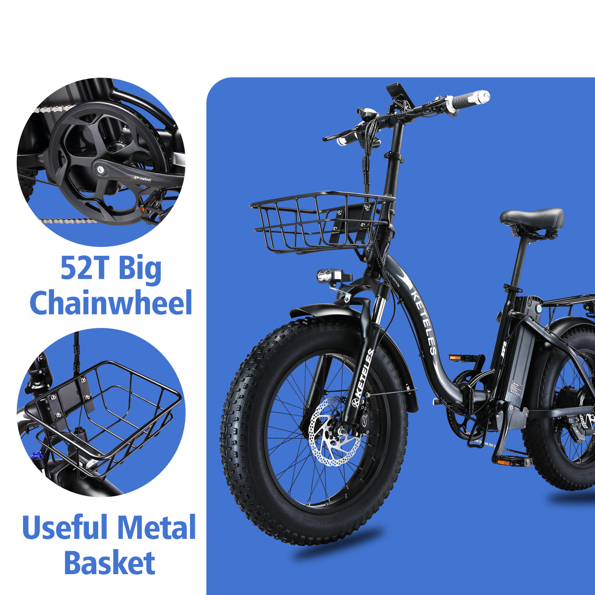 JESRIDER KF9 Folding Fat Tire Electric Bike | 48V 32Ah