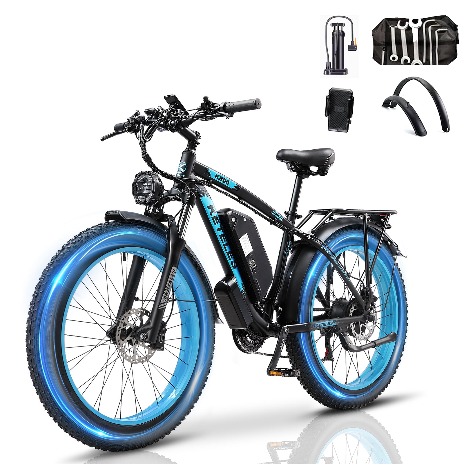 Jesrider Electric Bike for Adults Road Legal 250W, 48V 20Ah E bike with Phone Holder, 26"x4" Electric Bikes for Adults, 85N·m, 80-100KM PAS Range, All-Terrain Ebike, Electric Mountain Bike