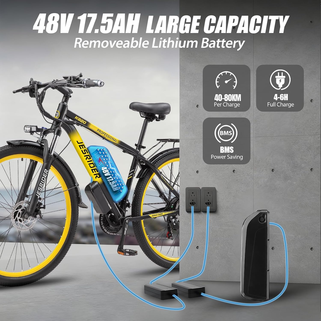Jesrider K820 48V 17.5Ah Electric Bike for Adults