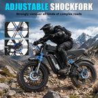 Jesrider G650 Fat Tire Electric Bike for Adults | All-Terrain Retro Moto E-Bike, 3 Riding Modes, LCD Display