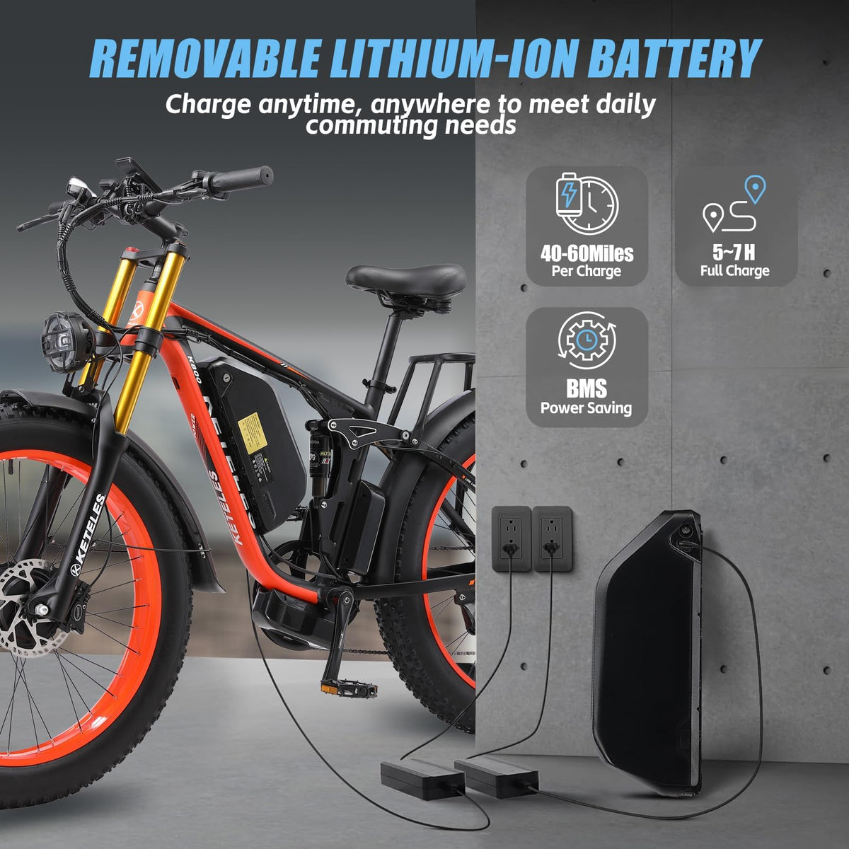 K800P 48V 23AH Dual Motor Electric Bike for Adults