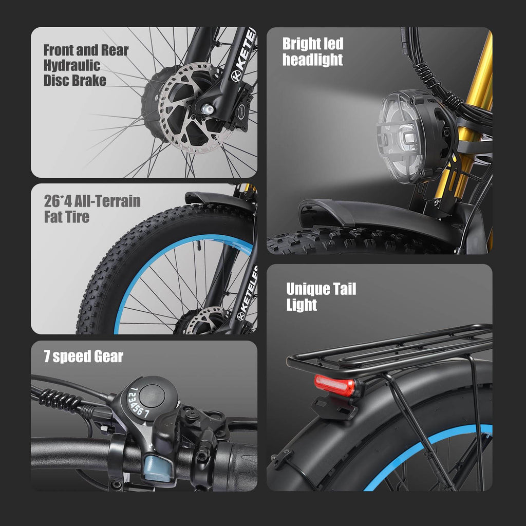 K800P 48V 23AH Dual Motor Electric Bike for Adults