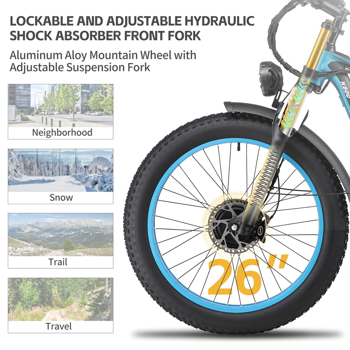 K800P 48V 23AH Dual Motor Electric Bike for Adults