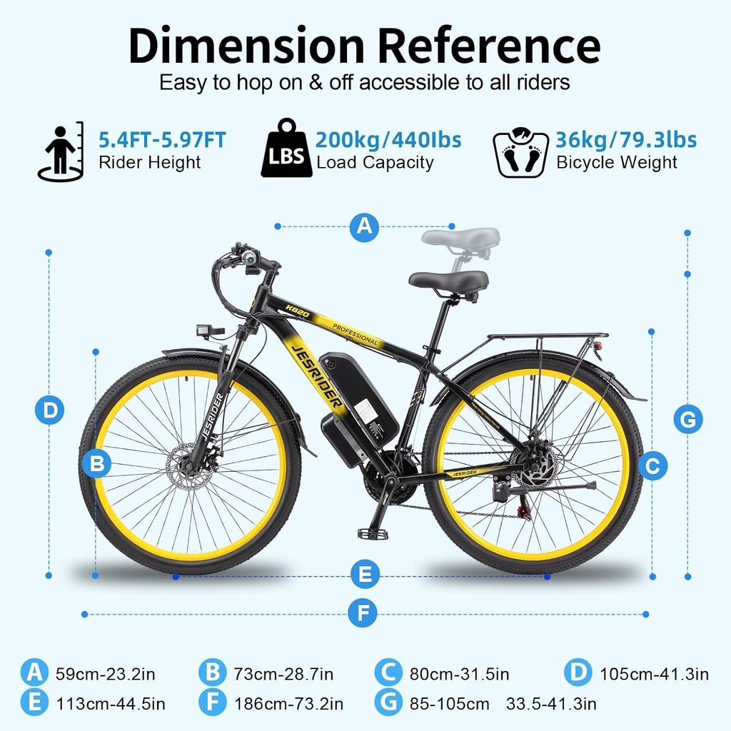 Jesrider K820 48V 17.5Ah Electric Bike for Adults