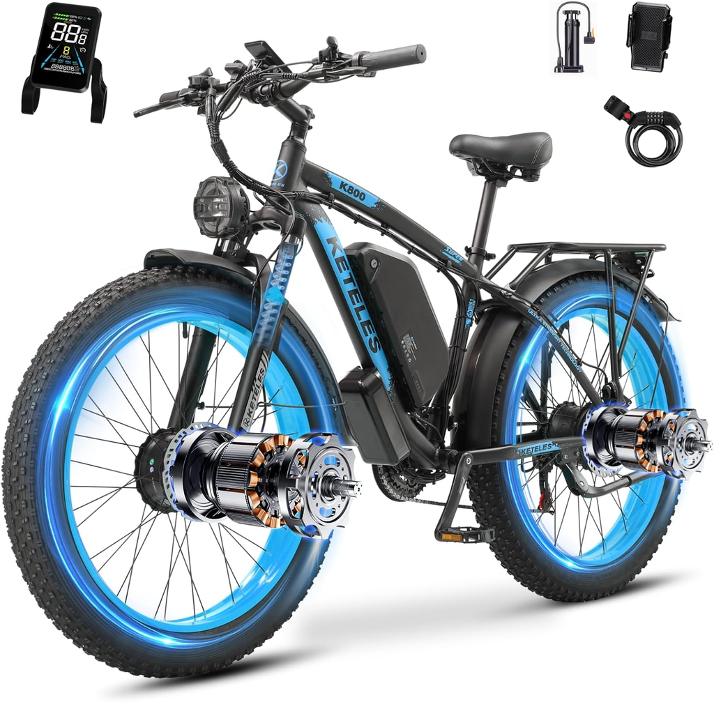Jesrider K800 Dual Motor Electric Bike, 53V 32Ah Battery, Electric Mountain Bike