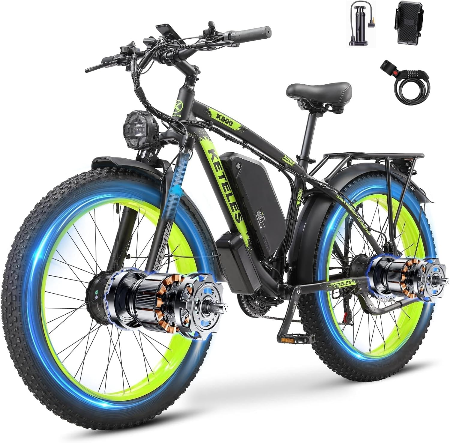 Jesrider K800 Dual Motor Electric Bike, 53V 32Ah Battery, Electric Mountain Bike